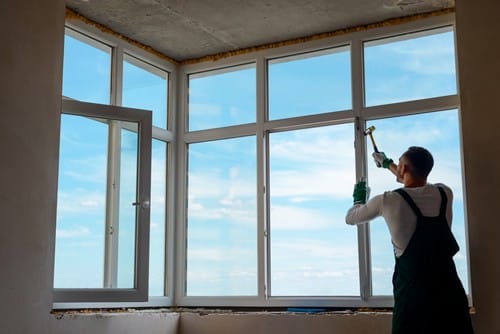 Vitrier Dijon - Un vitrier installe une nouvelle fenêtre