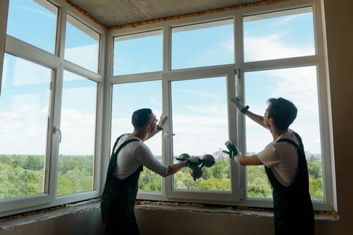 Vitrier Bobigny - Deux vitriers installent une fenêtre