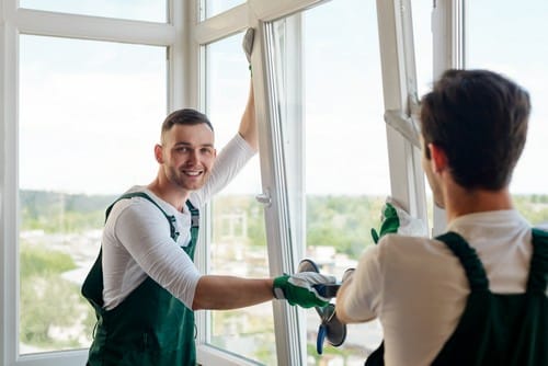 Vitrier Fontenay-sous-Bois - Deux vitriers installent une nouvelle fenêtre