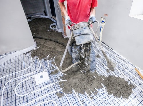 Chauffagiste Montereau-Fault-Yonne - un plancher chauffant en cours de construction