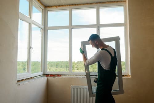 Vitrier Courthezon - les bons artisans - vitrier qui porte une fenêtre