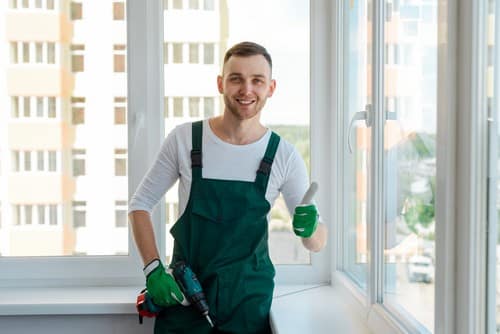 Vitrier Gattieres - homme qui sourit devant une fenêtre en tenant un outil